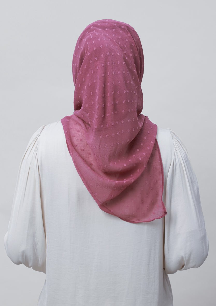Wistful Mauve-Plain Mosaic Butti Chiffon - BOKITTA Hijab