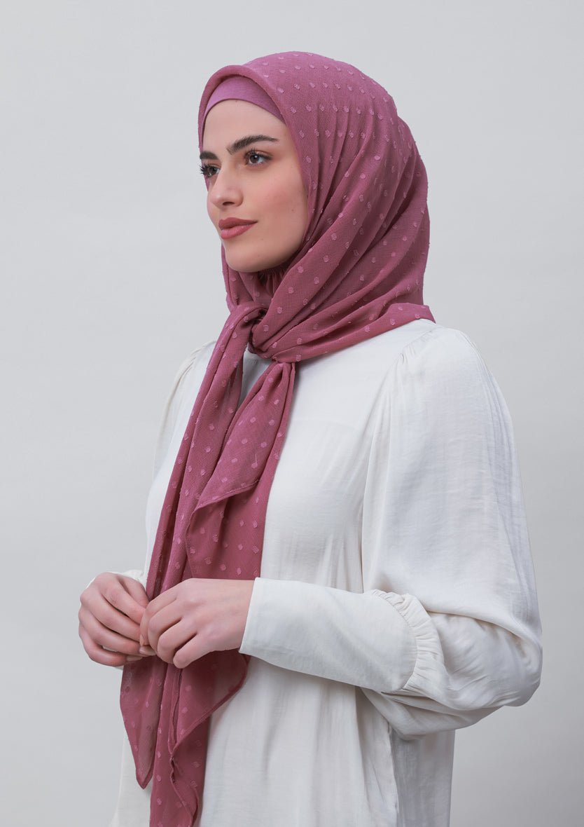 Wistful Mauve-Plain Mosaic Butti Chiffon - BOKITTA Hijab