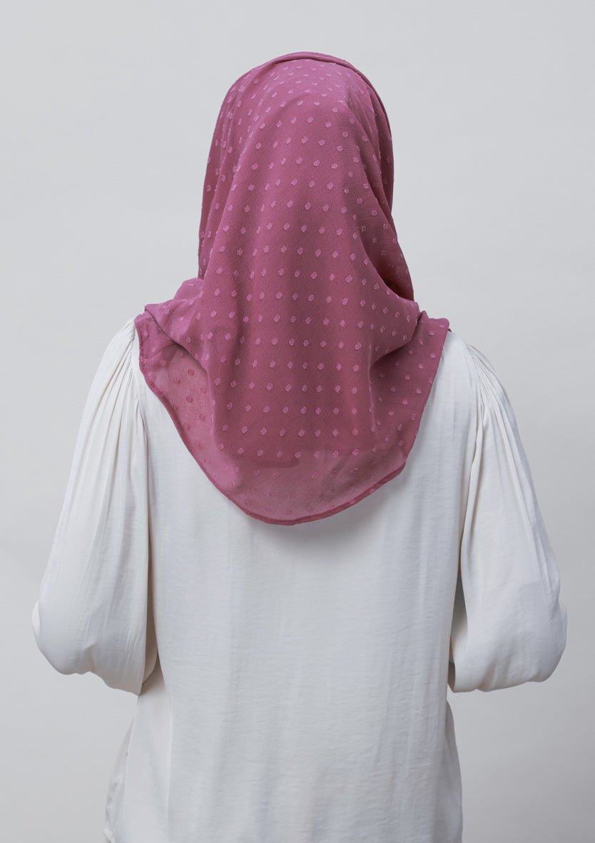Wistful Mauve-Plain Mosaic Butti Chiffon - BOKITTA Hijab