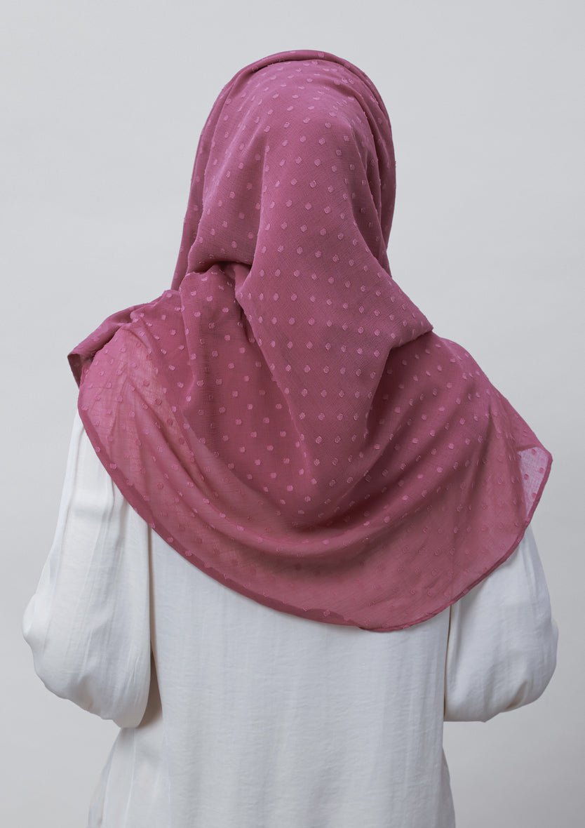 Wistful Mauve-Plain Mosaic Butti Chiffon - BOKITTA Hijab