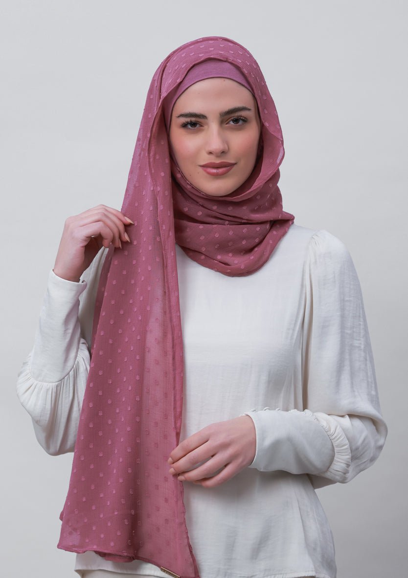 Wistful Mauve-Plain Mosaic Butti Chiffon - BOKITTA Hijab