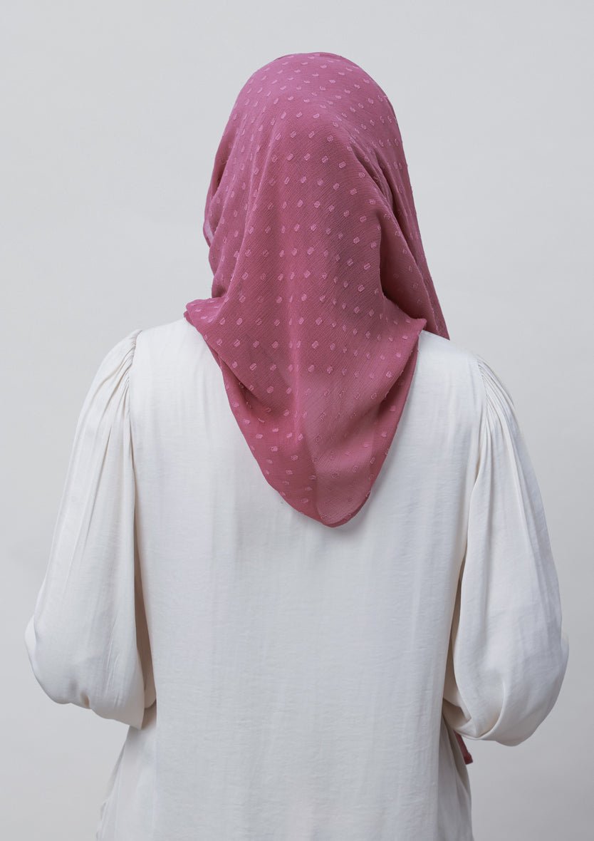 Wistful Mauve-Plain Mosaic Butti Chiffon - BOKITTA Hijab