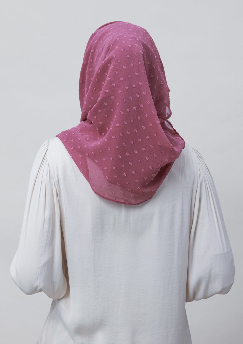 Wistful Mauve-Plain Mosaic Butti Chiffon - BOKITTA Hijab