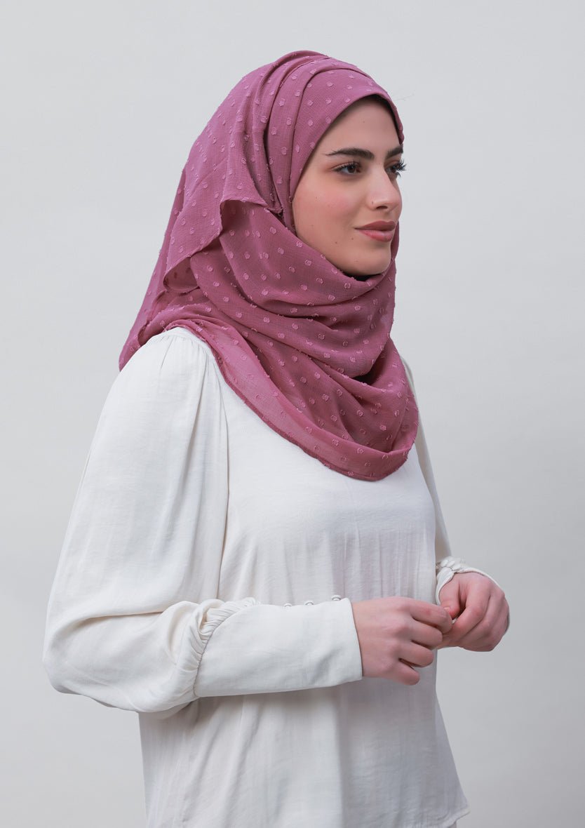 Wistful Mauve-Plain Mosaic Butti Chiffon - BOKITTA Hijab
