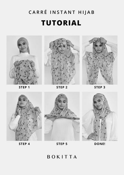Granite-Plain Mosaic Butti Chiffon - BOKITTA Hijab #style_carre