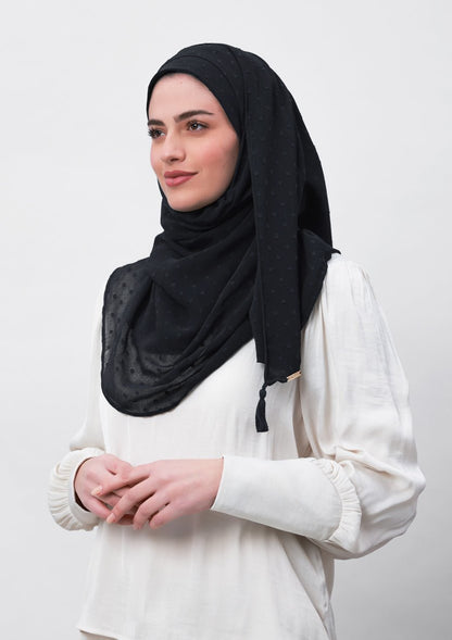 Granite-Plain Mosaic Butti Chiffon - BOKITTA Hijab #style_chic
