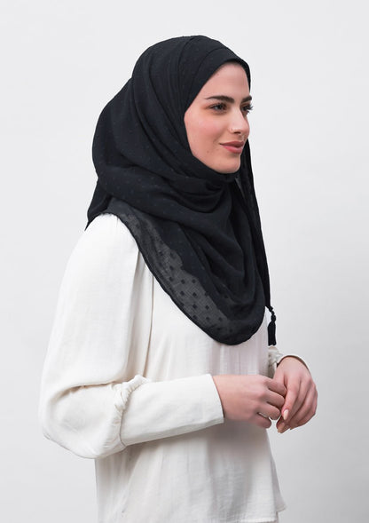 Granite-Plain Mosaic Butti Chiffon - BOKITTA Hijab #style_chic