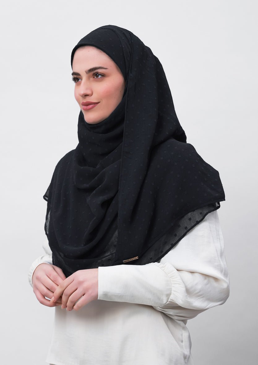 Granite-Plain Mosaic Butti Chiffon - BOKITTA Hijab #style_chic-maxi