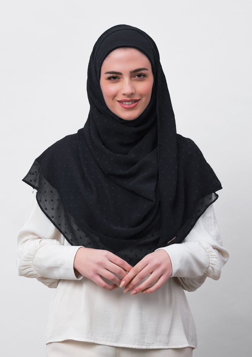 Granite-Plain Mosaic Butti Chiffon - BOKITTA Hijab #style_chic-maxi