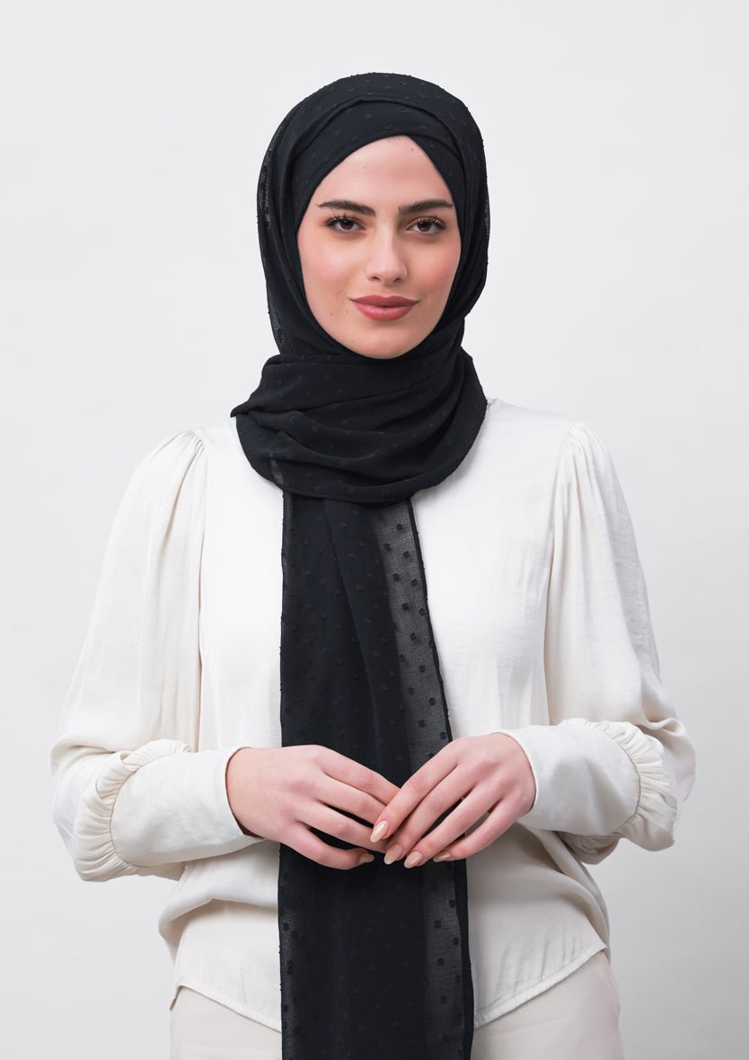 Granite-Plain Mosaic Butti Chiffon - BOKITTA Hijab #style_freestyle