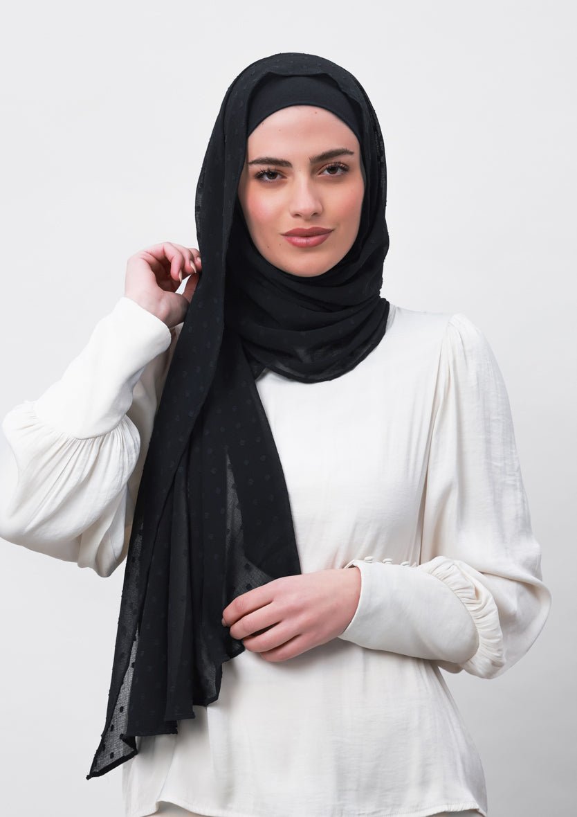 Granite-Plain Mosaic Butti Chiffon - BOKITTA Hijab #style_posh