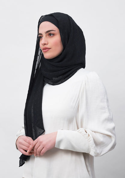 Granite-Plain Mosaic Butti Chiffon - BOKITTA Hijab #style_posh