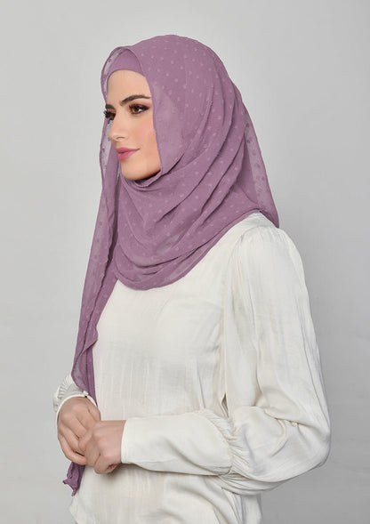 Vintage Purple-Plain Mosaic Butti Chiffon - BOKITTA Hijab